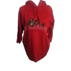 Women's Vintage 90s Scooby-Doo Red‎ SS Hooded Shirt Cartoon Network size med